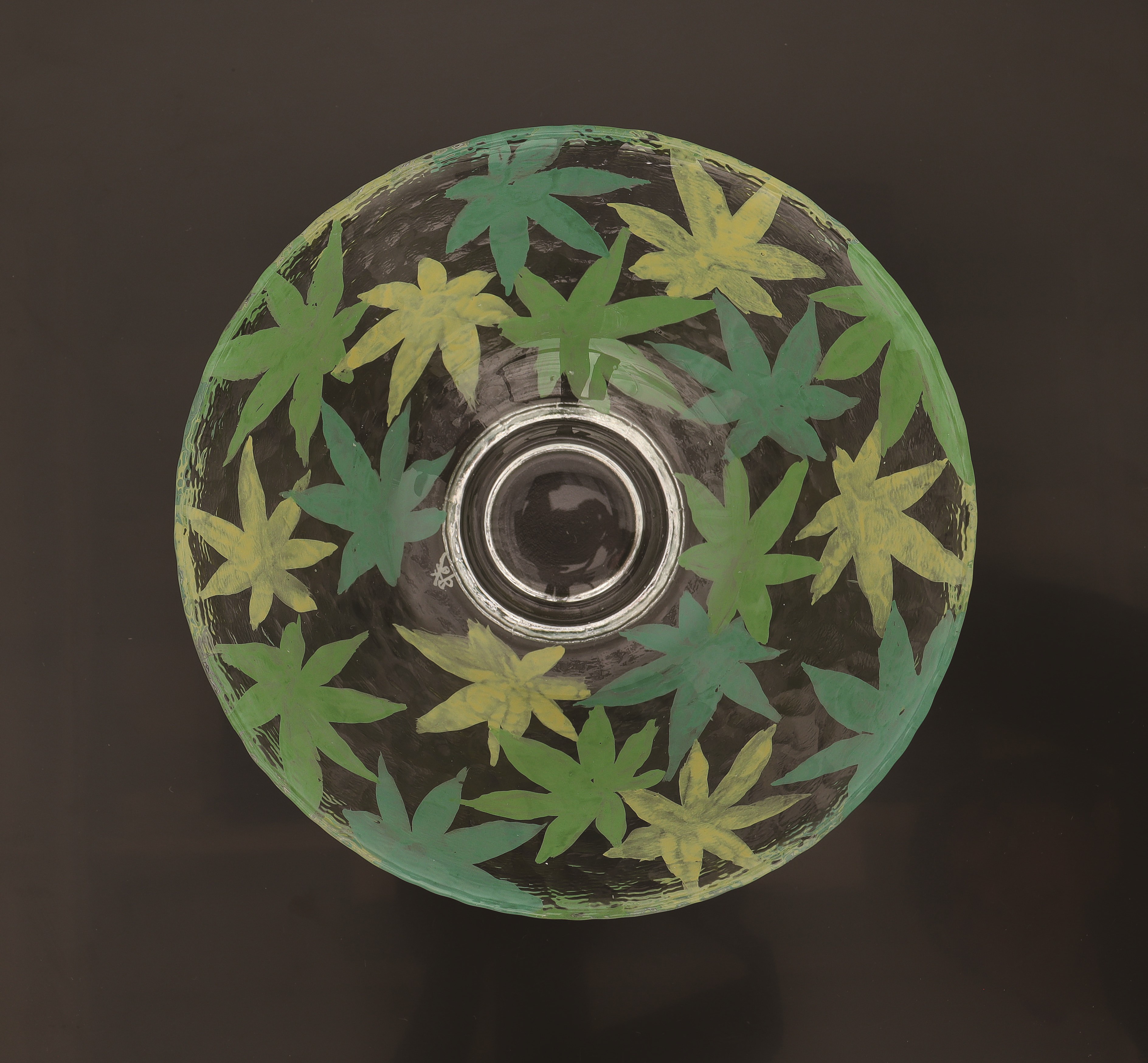 ガラス平茶碗　青楓いっぱい＜耐熱＞　今岡都　紙箱